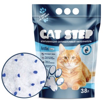 Cat Step Arctic Blue наполнитель силикагелевый впитывающий - 3,8 л (1,7 кг)