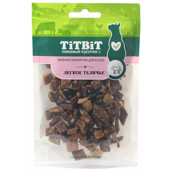 TiTBiT лакомство для кошек Легкое телячье вяленое - 20 г