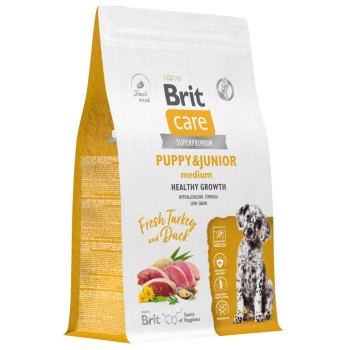 Brit Care Dog Puppy&Junior M Healthy Growth сухой корм для щенков средних пород, с...