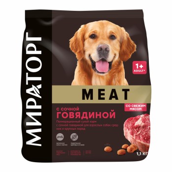 Мираторг WINNER MEAT сухой корм для взрослых собак средних и крупных пород, с сочной...