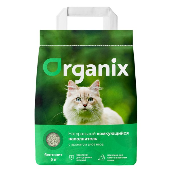 Organix комкующийся глиняный наполнитель для кошачьего туалета, с ароматом Алоэ Вера - 4 кг