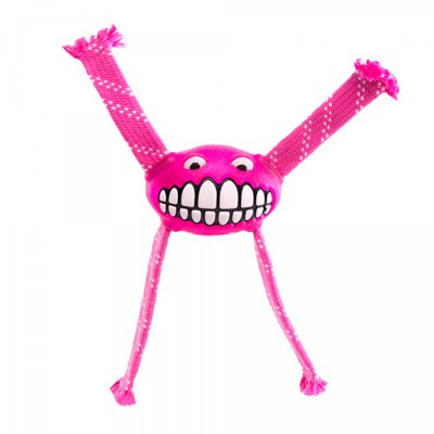Игрушка с принтом зубы и пищалкой, средняя Rogz Flossy Grinz розовый