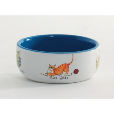 Миска для кошек фарфоровая с играющими кошками Beeztees Porcelain Bowl 325 мл * 11,5 см