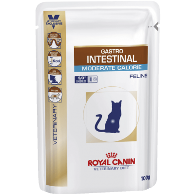 Пауч для кошек при нарушении пищеварения Royal Canin Gastro Intestinal Moderate Calorie 100 г