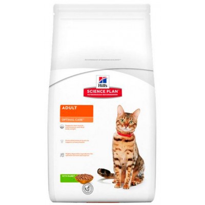 Корм для кошек с кроликом Hills Science Plan Optimal Care Feline Adult 10 кг