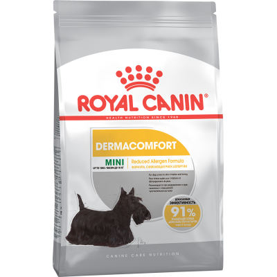 Диета для собак мелких пород с повышенной чувствительностью кожи Royal Canin Mini Dermacomfort 800 г