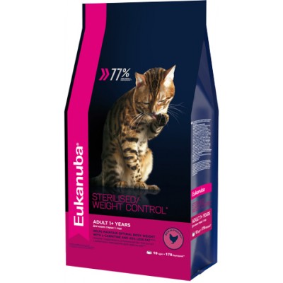 Корм для взрослых кошек с избыточным весом и стерилизованных Eukanuba Cat 10 кг