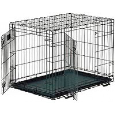Клетка для собак с двумя дверьми, черная Midwest Life Stage 122x76x84