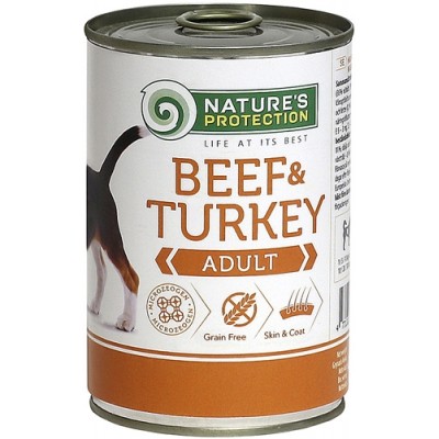 Консервы для собак с говядиной и индейкой Nature's Protection Adult Beef & Turkey 400 г