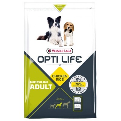 Корм для взрослых собак с курицей и рисом Opti Life Opti Life Adult Medium 1 кг
