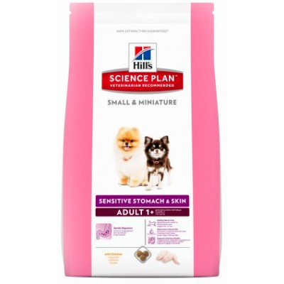 Корм для собак с чувствительным пищеварением на курице Hills Adult Small & Miniature Sensitive Stomach & Skin 3 кг