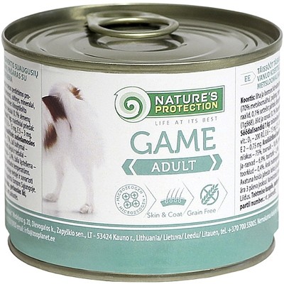 Консервы для собак дичью Nature's Protection Adult Game 200 г