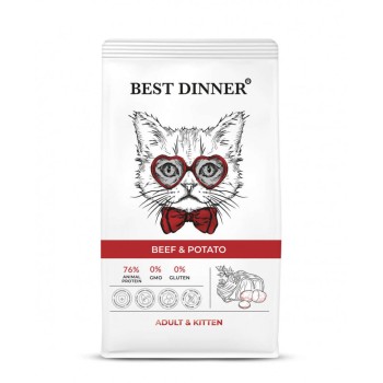 Best Dinner Adult & Kitten Beef & Potato сухой корм для котят с 1...