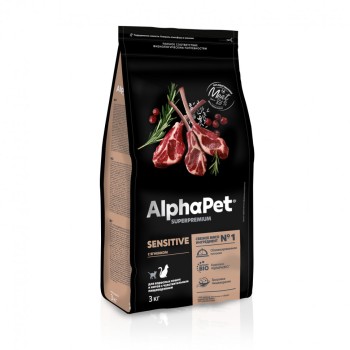 AlphaPet Superpremium сухой полнорационный корм для взрослых кошек и котов с чувствительным пищеварением с...