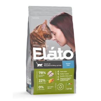 Elato Holistic сухой корм для взрослых кошек, с рыбой - 1,5 кг