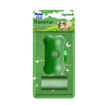 Уют ECO контейнер и пакеты для выгула, луговой - 40 шт