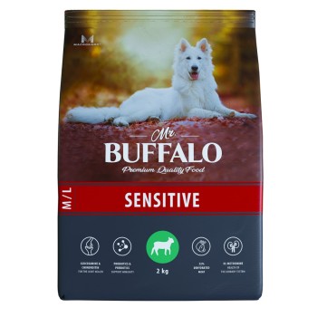 Mr.Buffalo Sensitive полнорационный сухой корм для взрослых собак всех пород с чувствительным пищеварением, с...