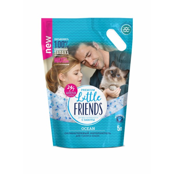 Little Friends Ocean наполнитель силикагелевый для туалета кошек - 5 л
