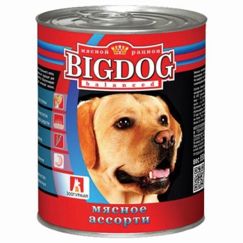 Зоогурман Big Dog влажный корм для взрослых собак средних и крупных пород, мясное ассорти...