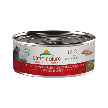 Almo Nature HFC Natural Chicken and Shrimps влажный корм для взрослых кошек и котят...