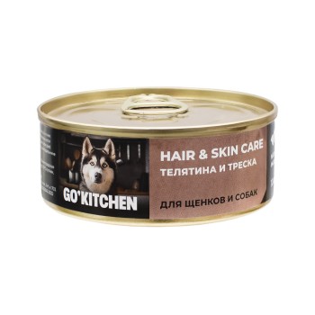 Go' Kitchen влажный корм для взрослых собак и щенков, с телятиной и треской -...