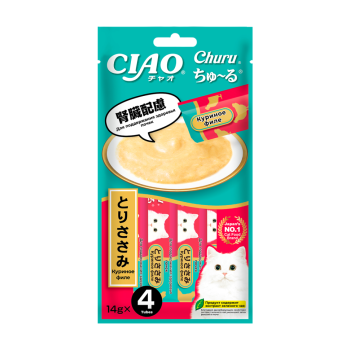 Inaba Ciao Churu лакомство-пюре для взрослых кошек для здоровья почек с куриным филе -...