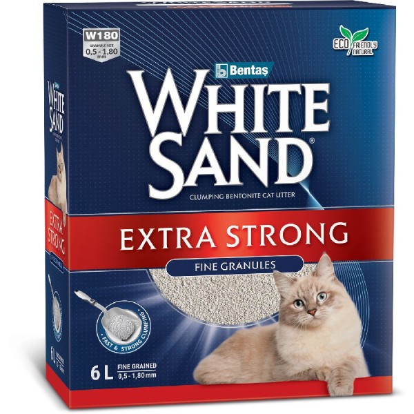 White Sand Extra Strong комкующийся наполнитель без запаха - 5,1 кг (6 л)