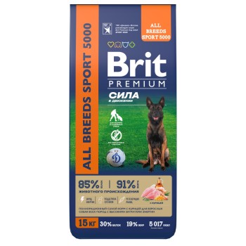 Brit Premium Dog Adult Sport 5000 сухой корм для взрослых собак с высокими затратами...