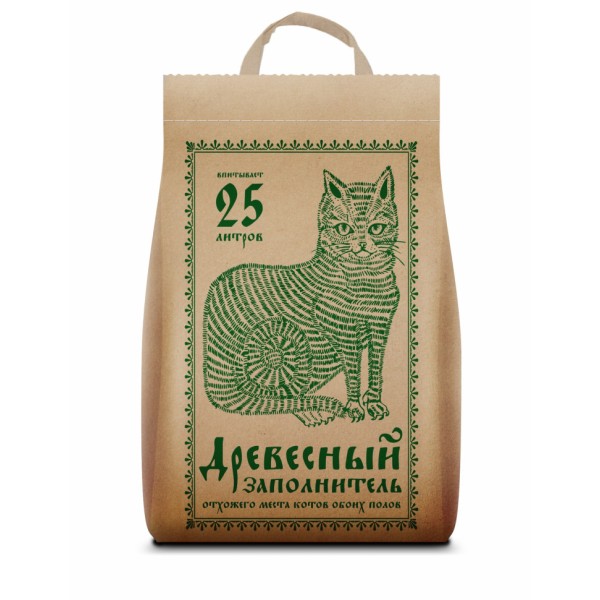 Nо Name наполнитель впитывающий древесный для туалета кошек - 25 л