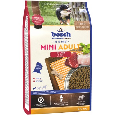 Корм для собак мелких пород с ягненком и рисом Bosch Mini Adult Lamb & Rice 3 кг