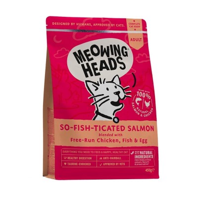 Meowing Heads Корм для взрослых кошек с лососем, курицей и рисом «Мурлыка» Barking Heads So-fish-ticated Salmon 4 кг