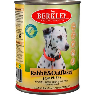 Консервы для щенков Berkley Кролик и овсянка 400 г