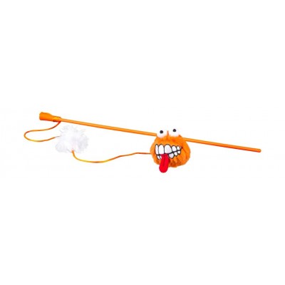 Игрушка-дразнилка для кошек плюшевый мячик с кошачьей мятой Rogz Fluffy Grinz оранжевый