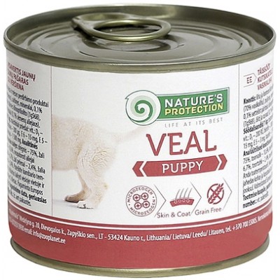 Консервы для щенков с телятиной Nature's Protection Puppy Veal 200 г