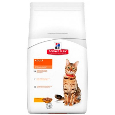 Корм для кошек на курице Hills Science Plan Optimal Care Feline Adult 10 кг