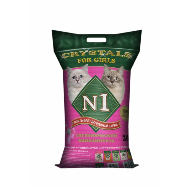 N1 Crystals For Girls наполнитель силикагелевый - 30 л