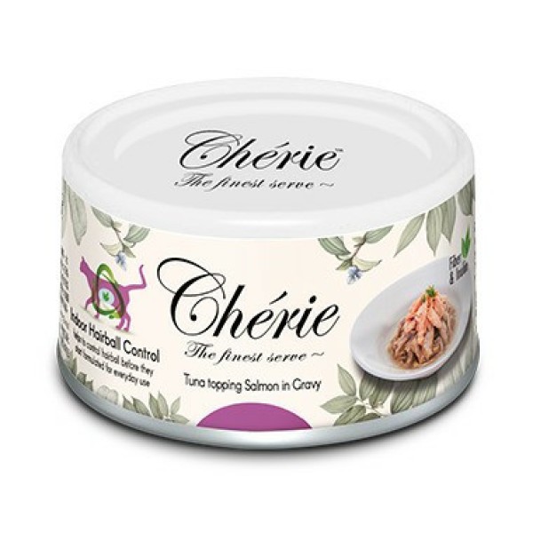 Pettric Cherie Hairball Control влажный корм для кошек с тунцом и лососем в подливе - 80 г х 24 шт