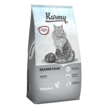 Karmy Maine Coon сухой корм для взрослых кошек породы мейн кун с индейкой -...