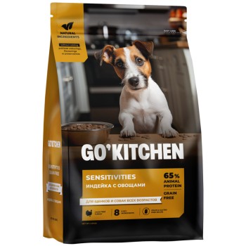 Go' Kitchen SENSITIVITIES Grain Free сухой беззерновой корм для щенков и собак с чувствительным...