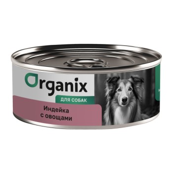 Organix консервы для собак с индейкой и овощным ассорти - 100 г х 12...