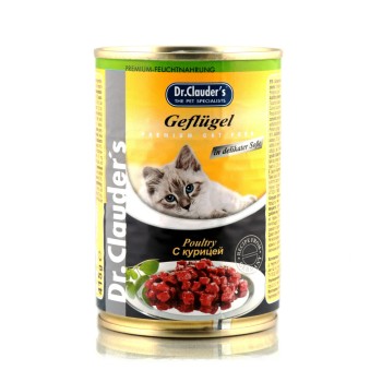 Dr.Clauder`s влажный корм для взрослых кошек с курицей, в консервах - 415 г х...