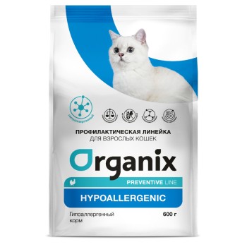 Organix Hypoallergenic сухой диетический корм для взрослых кошек при аллергии, с индейкой - 0,6...