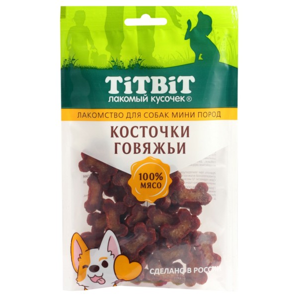 TiTBiT лакомство для собак мелких пород Косточки говяжьи - 100 г