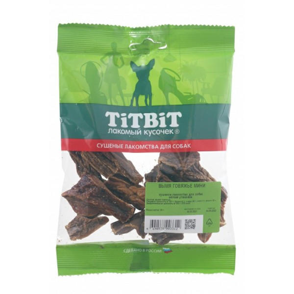 TiTBiT лакомство для собак вымя говяжье мини - 60 г