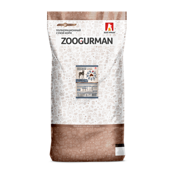 Зоогурман Sensitive сухой корм для взрослых собак средних и крупных пород с ягненком и рисом - 20 кг