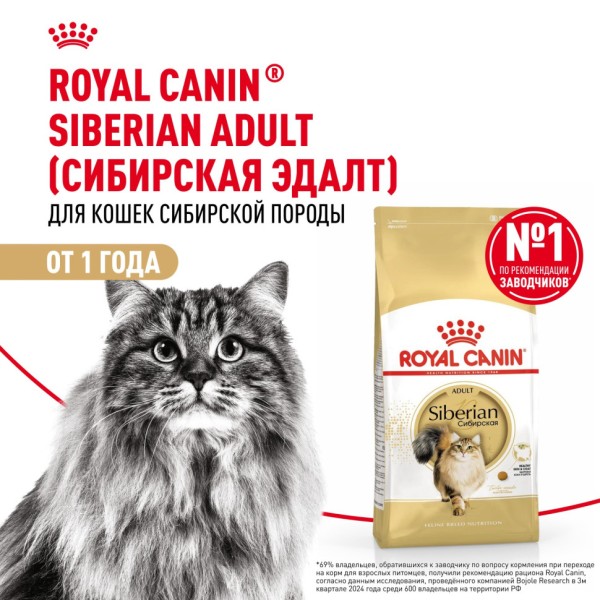Royal Canin Siberian Adult сухой корм для взрослых кошек сибирской породы - 2 кг