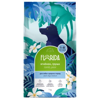 Florida сухой корм для взрослых собак средних пород с ягненком и грушей - 1...