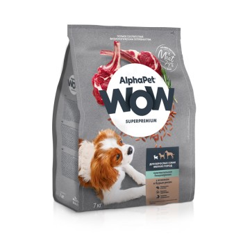 AlphaPet WOW Superpremium полнорационный сухой корм для взрослых собак мелких пород с чувствительным пищеварением,...
