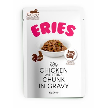 Pettric ERIES влажный корм для кошек с курицей и мясом тунца, кусочки в соусе,...