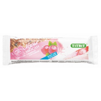 TiTBiT лакомство для собак мюсли Berry с индейкой и брусникой - 40 г